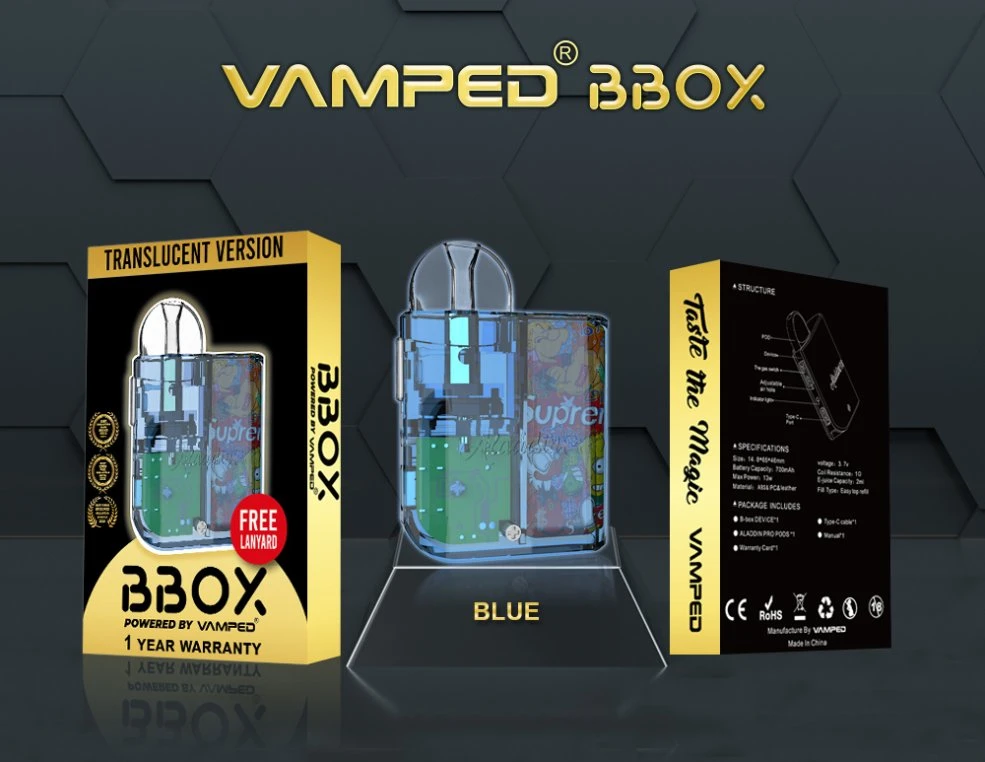 China Vape Factory Wholesale Vamped Aladdin PRO Bbox Pod Rechargeable Open System Vape Pod Ecig Starter Kit